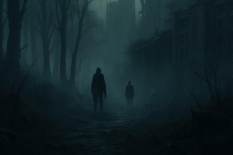 Figures in gloom