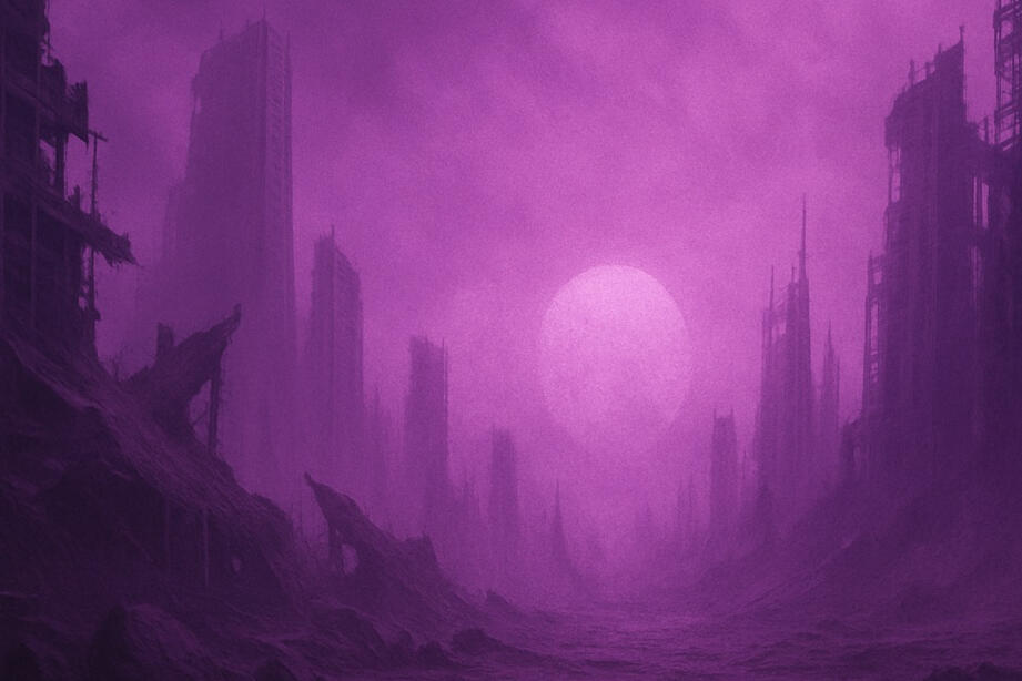 purple sun burnt city